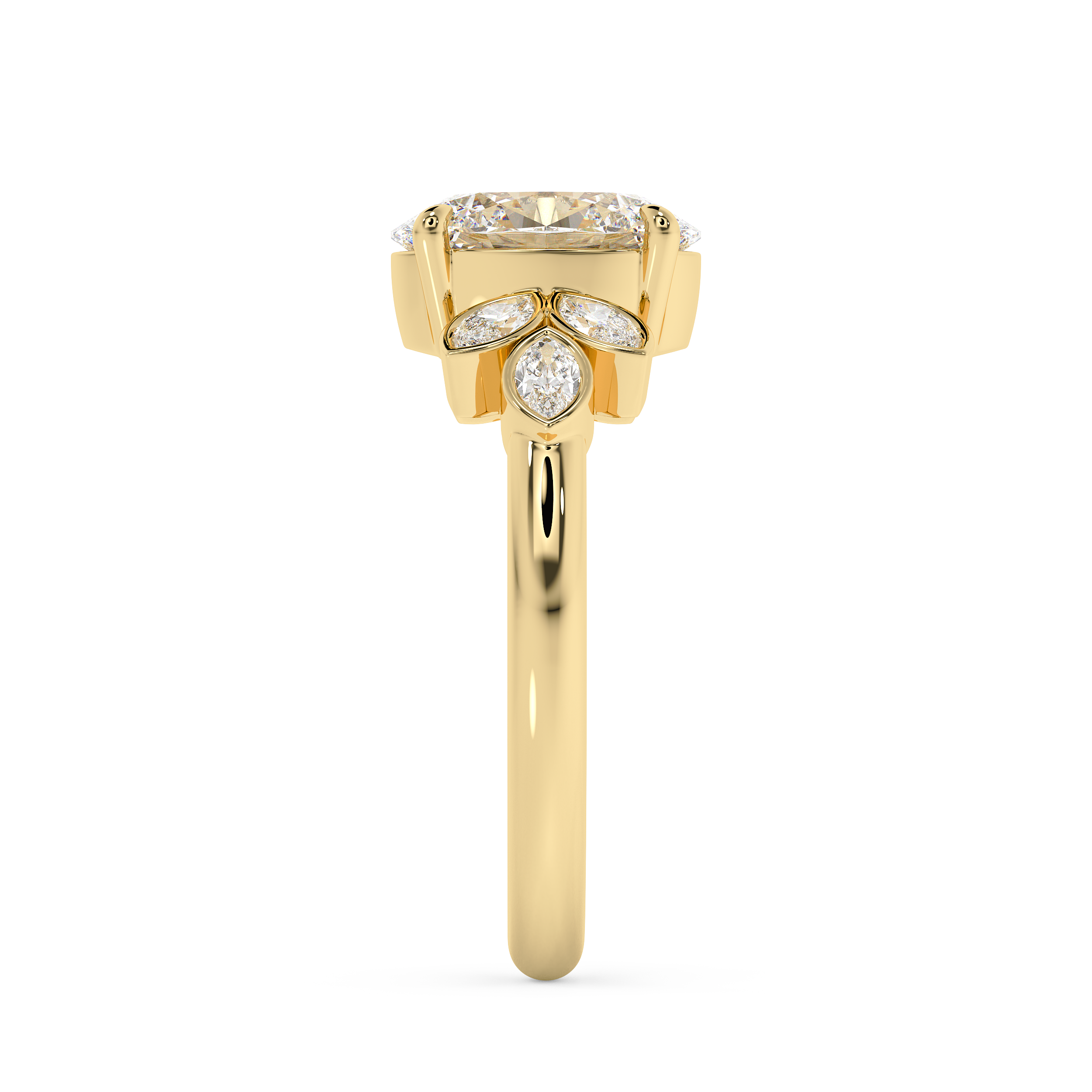 Oval Cluster Lab Grown Diamond Engagement Ring