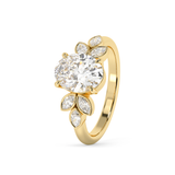 Oval Cluster Lab Grown Diamond Engagement Ring