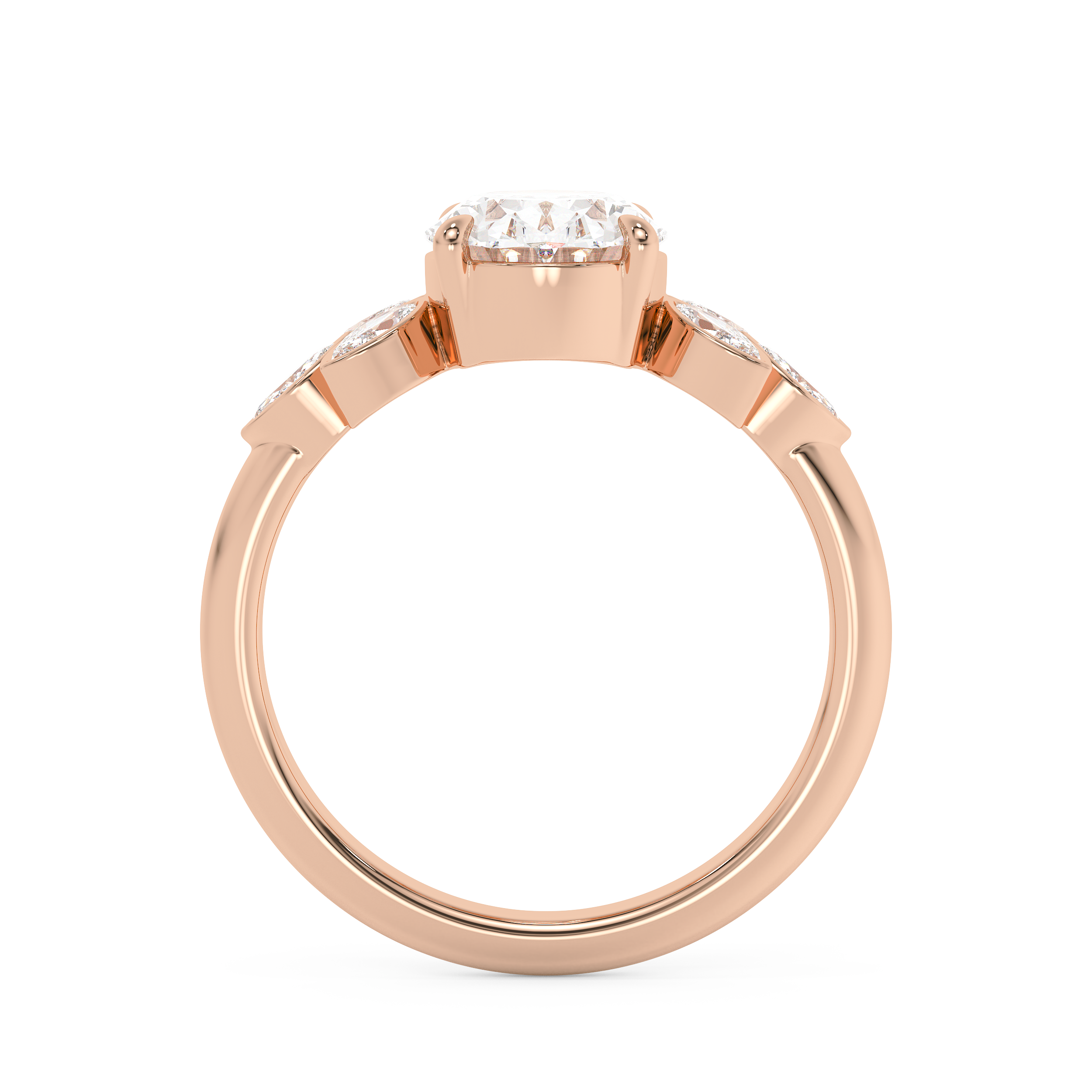 Oval Cluster Lab Grown Diamond Engagement Ring