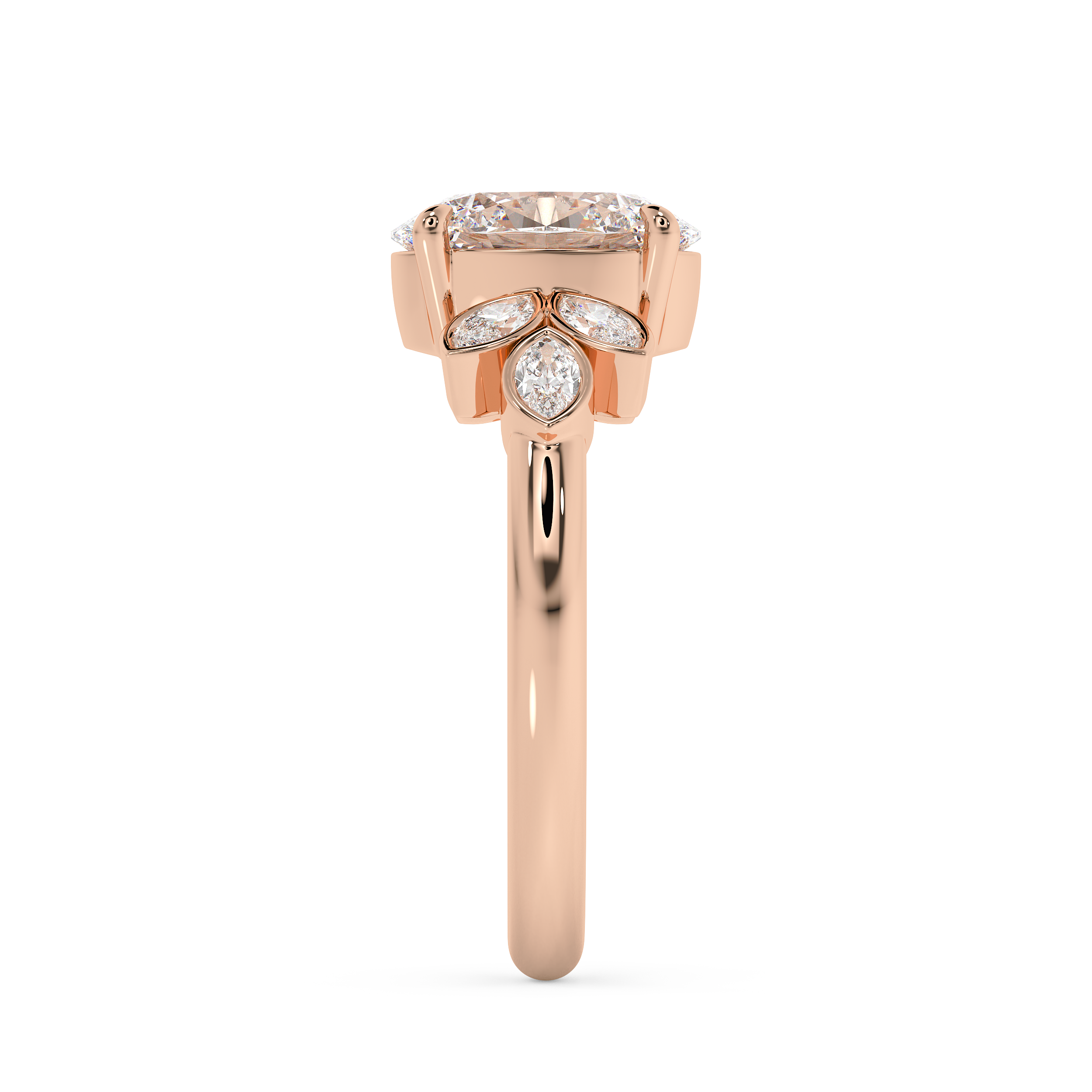 Oval Cluster Lab Grown Diamond Engagement Ring