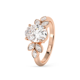 Oval Cluster Lab Grown Diamond Engagement Ring