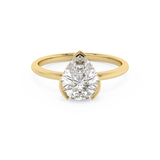 Pear Half Bezel Lab Grown Diamond Engagement Ring