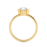 Pear Half Bezel Lab Grown Diamond Engagement Ring