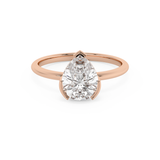 Pear Half Bezel Lab Grown Diamond Engagement Ring