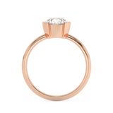 Pear Half Bezel Lab Grown Diamond Engagement Ring