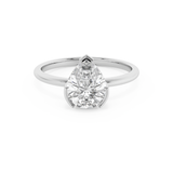 Pear Half Bezel Lab Grown Diamond Engagement Ring