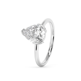 Pear Half Bezel Lab Grown Diamond Engagement Ring