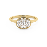 Oval Full Bezel Lab Grown Diamond Engagement Ring