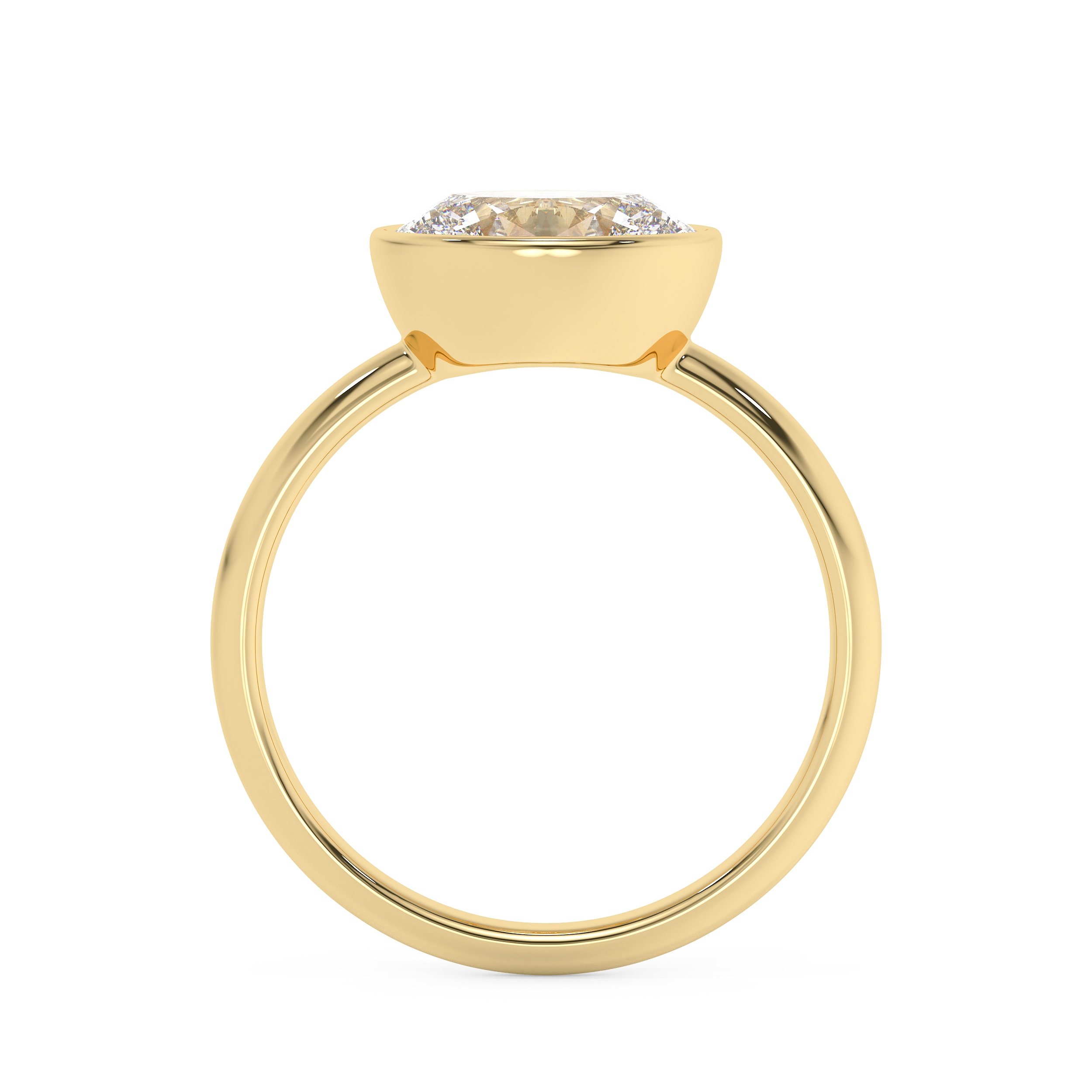 Oval Full Bezel Lab Grown Diamond Engagement Ring
