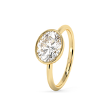 Oval Full Bezel Lab Grown Diamond Engagement Ring