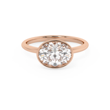 Oval Full Bezel Lab Grown Diamond Engagement Ring