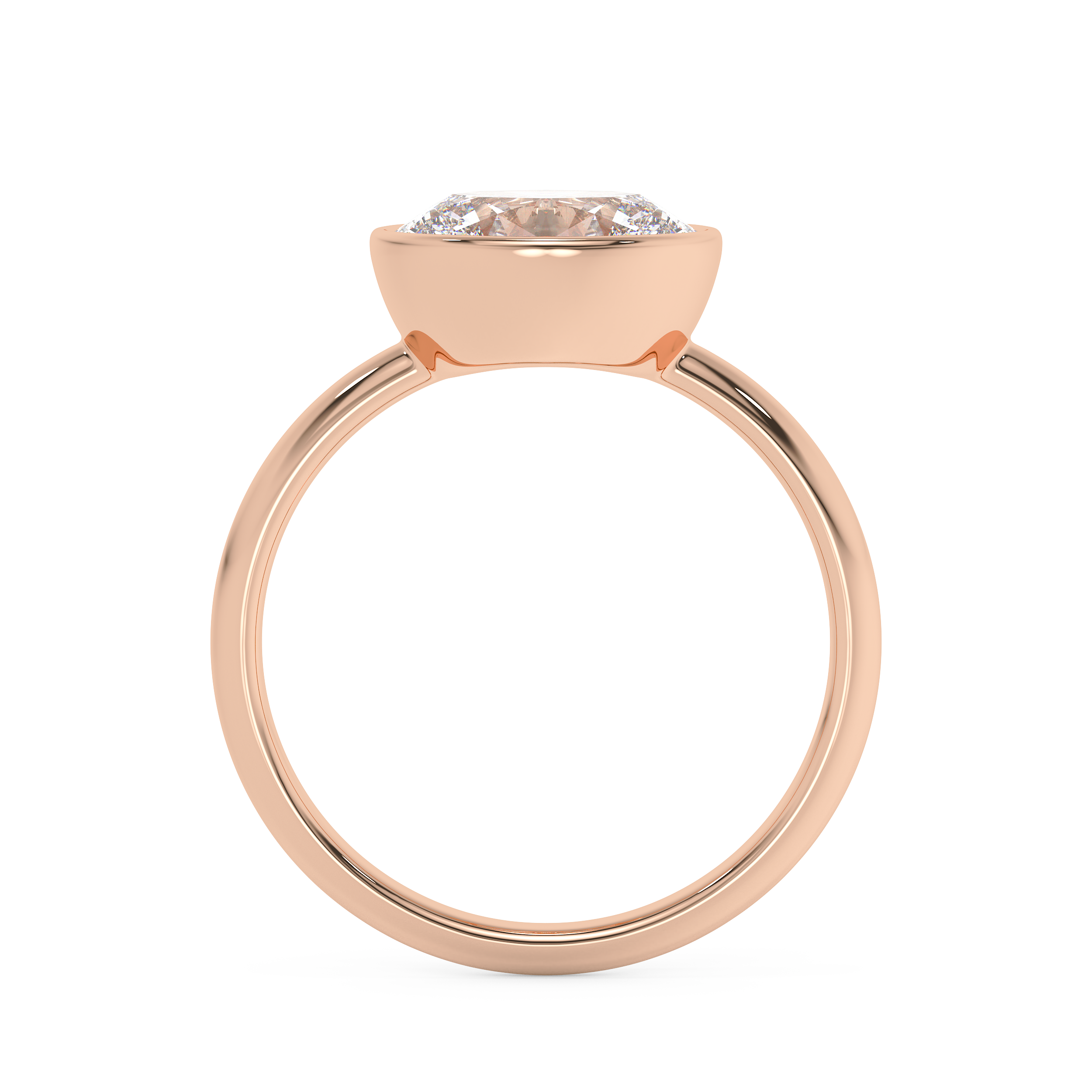 Oval Full Bezel Lab Grown Diamond Engagement Ring