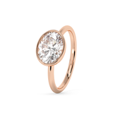 Oval Full Bezel Lab Grown Diamond Engagement Ring