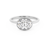Oval Full Bezel Lab Grown Diamond Engagement Ring