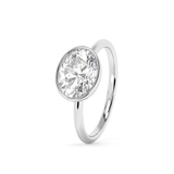 Oval Full Bezel Lab Grown Diamond Engagement Ring