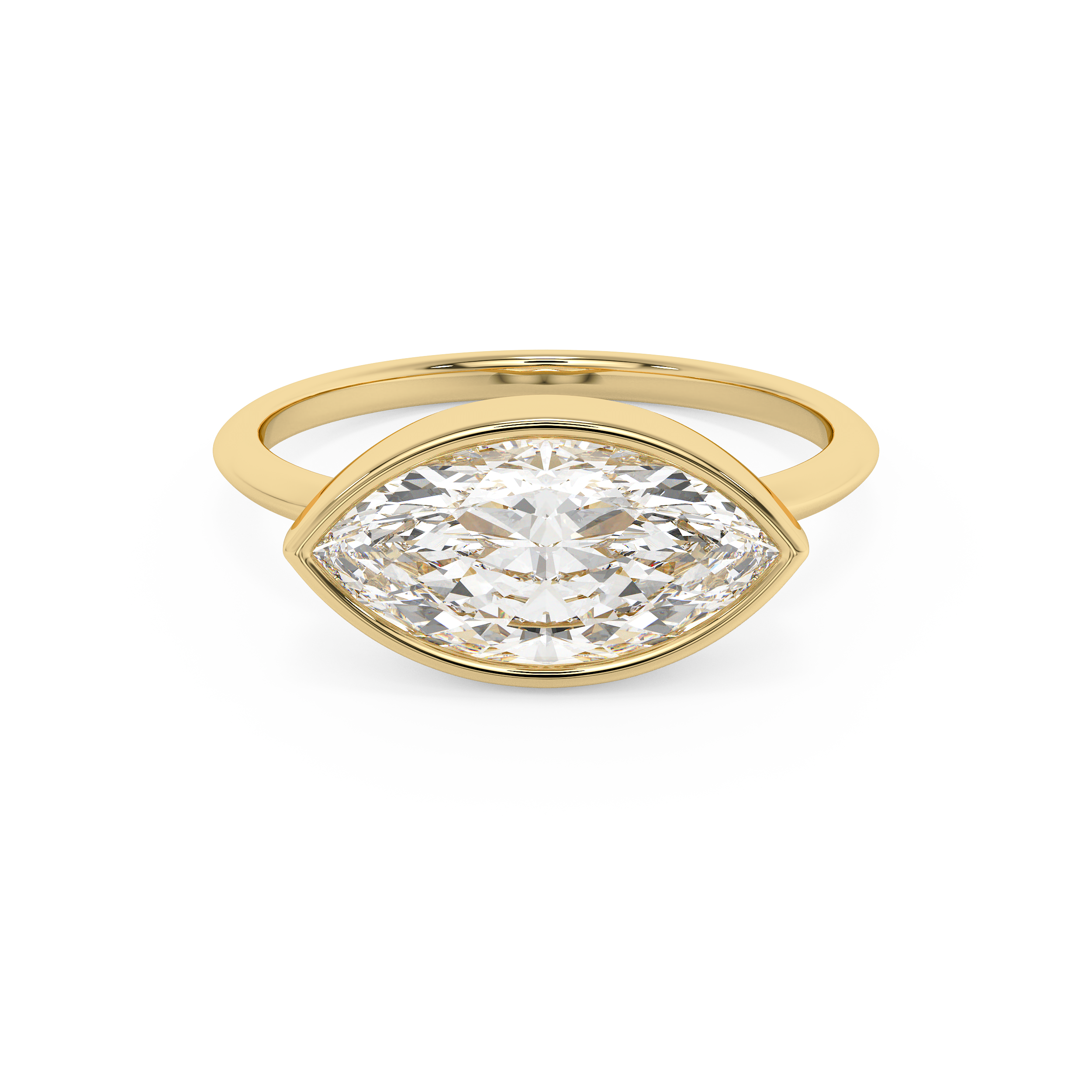 Marquise Full Bezel Lab Grown Diamond Engagement Ring