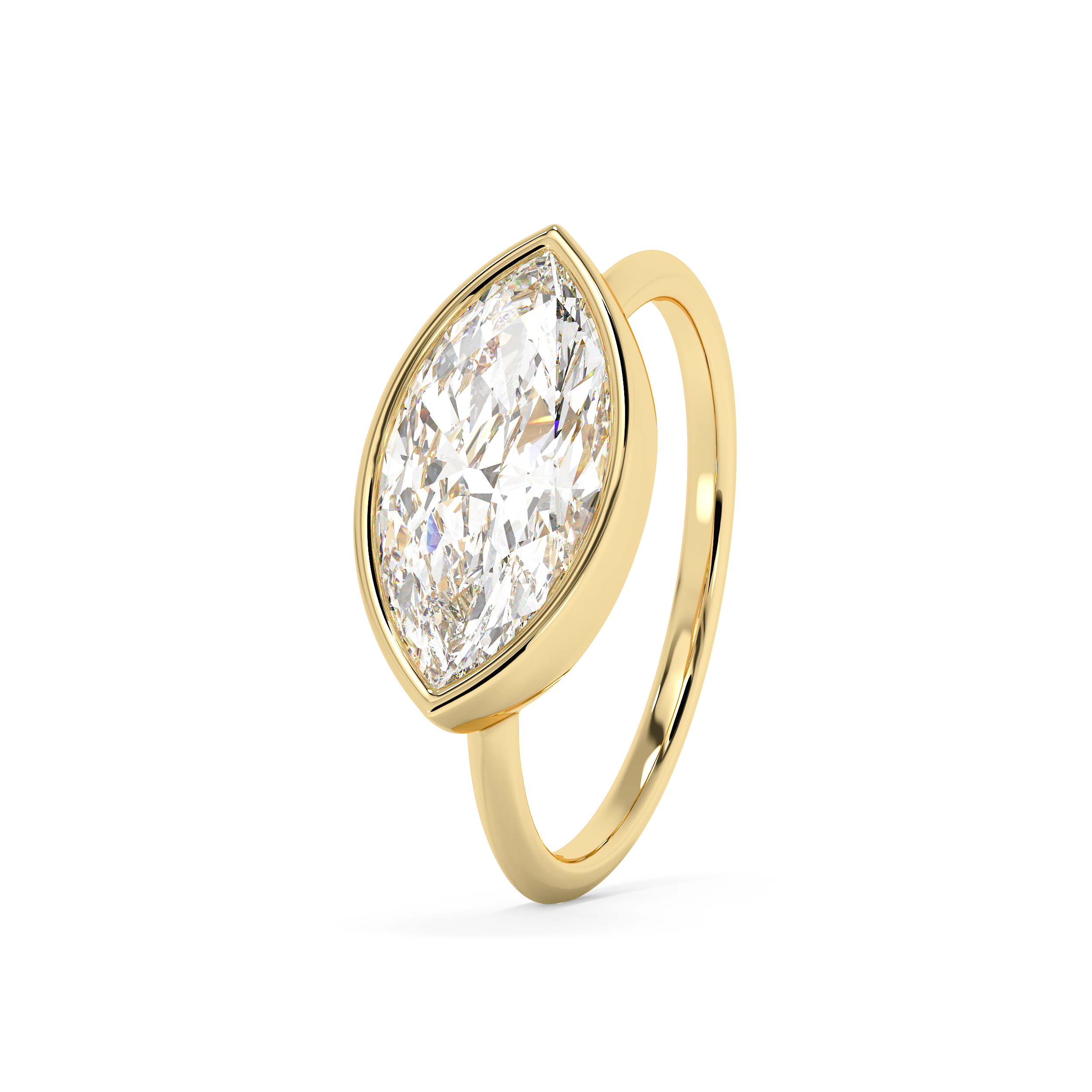Marquise Full Bezel Lab Grown Diamond Engagement Ring
