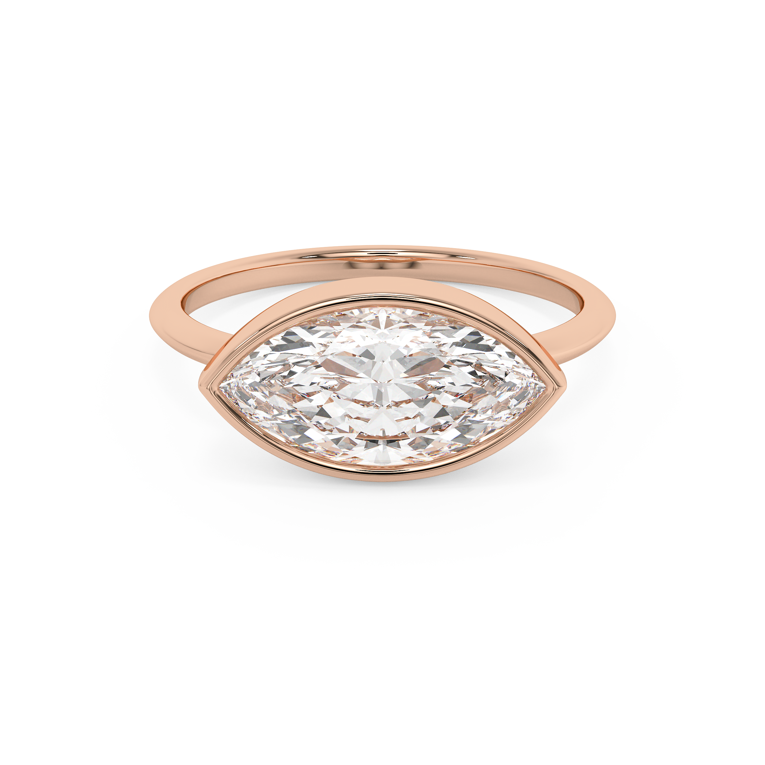 Marquise Full Bezel Lab Grown Diamond Engagement Ring