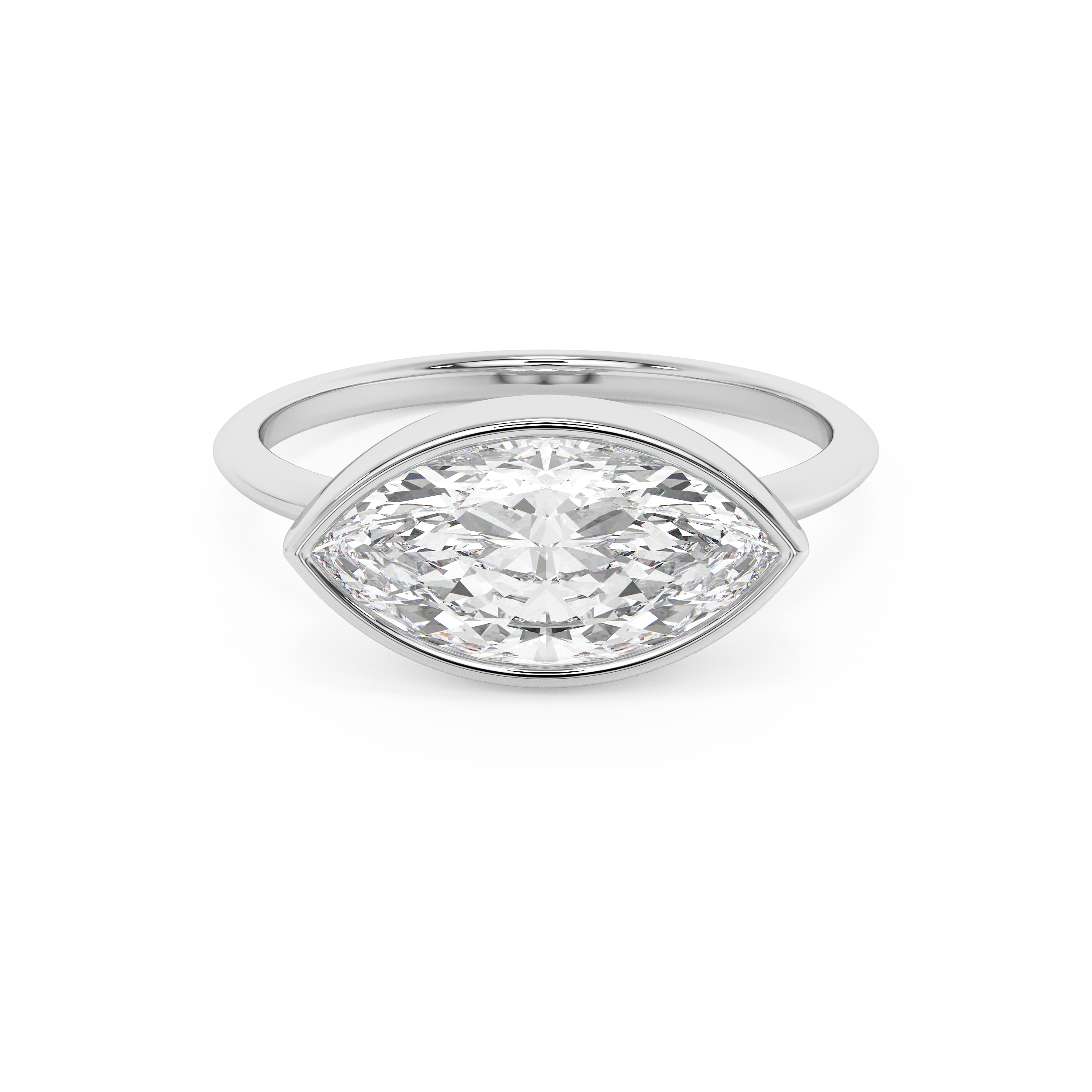 Marquise Full Bezel Lab Grown Diamond Engagement Ring