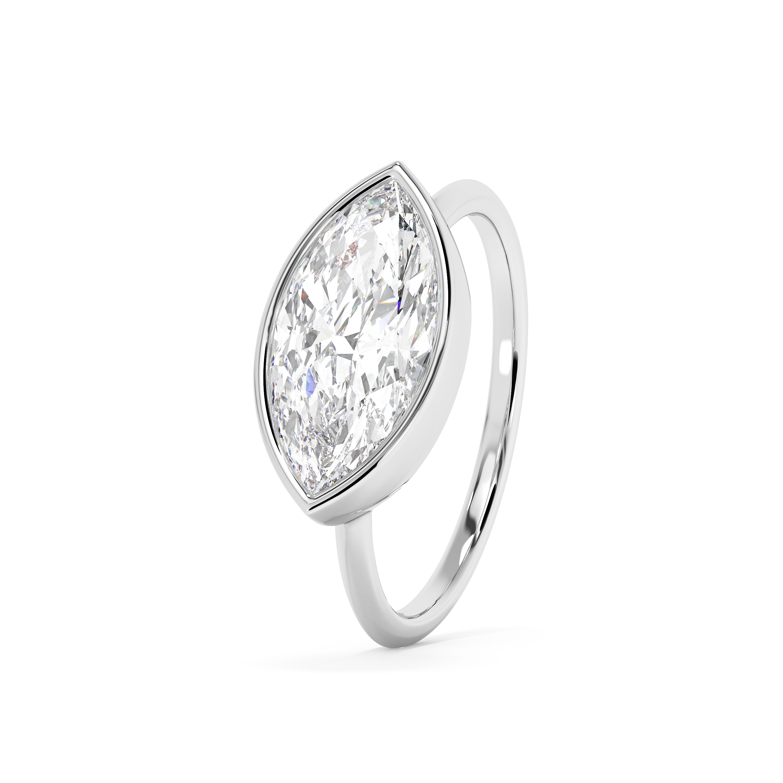 Marquise Full Bezel Lab Grown Diamond Engagement Ring