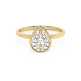 Pear Full Bezel Lab Grown Diamond Engagement Ring