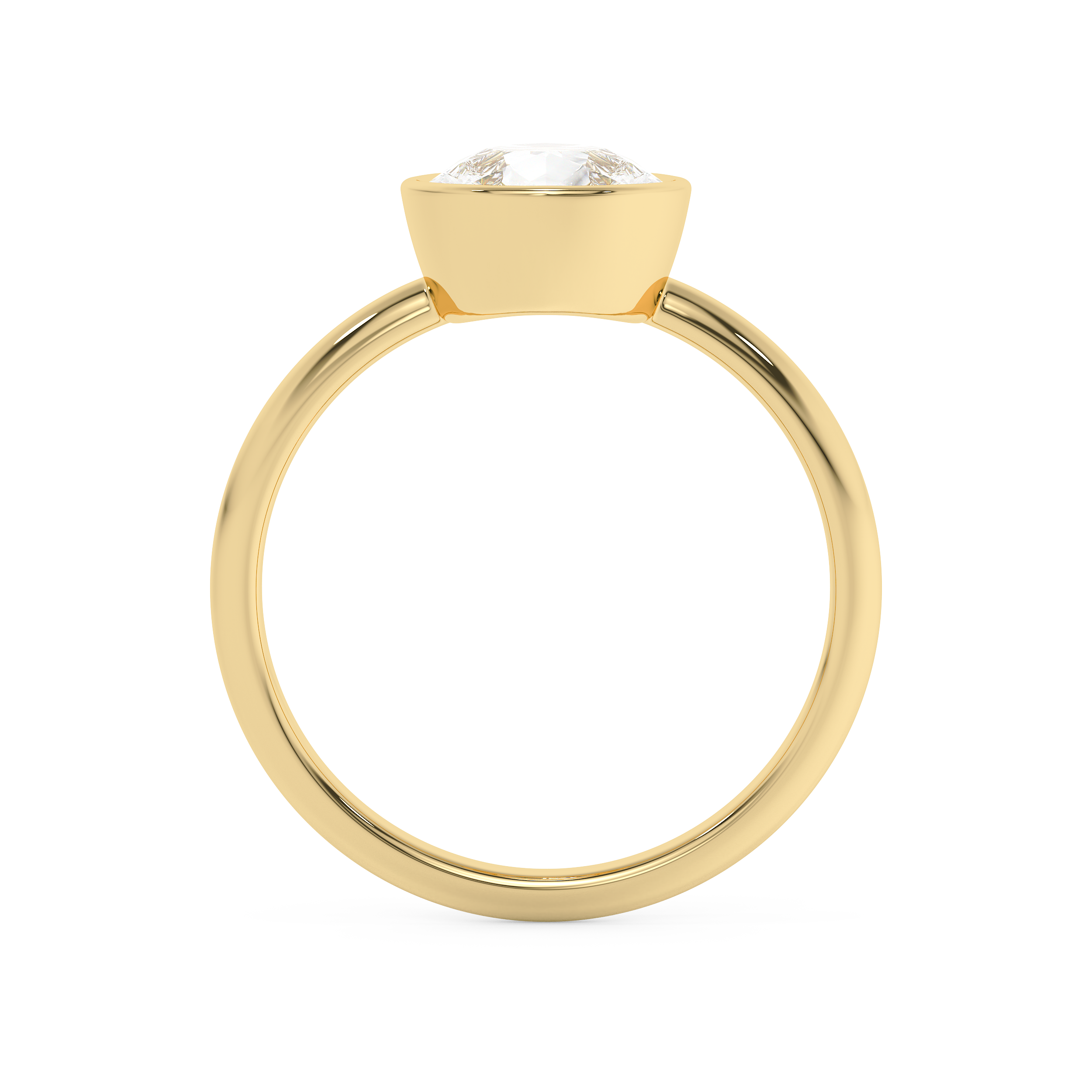 Pear Full Bezel Lab Grown Diamond Engagement Ring