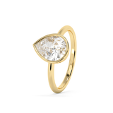 Pear Full Bezel Lab Grown Diamond Engagement Ring