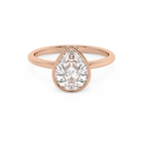 Pear Full Bezel Lab Grown Diamond Engagement Ring