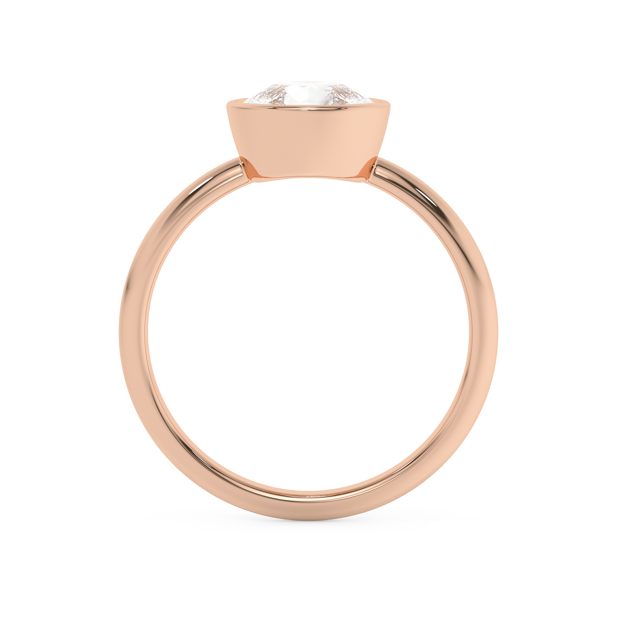 Pear Full Bezel Lab Grown Diamond Engagement Ring