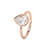 Pear Full Bezel Lab Grown Diamond Engagement Ring
