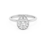Pear Full Bezel Lab Grown Diamond Engagement Ring