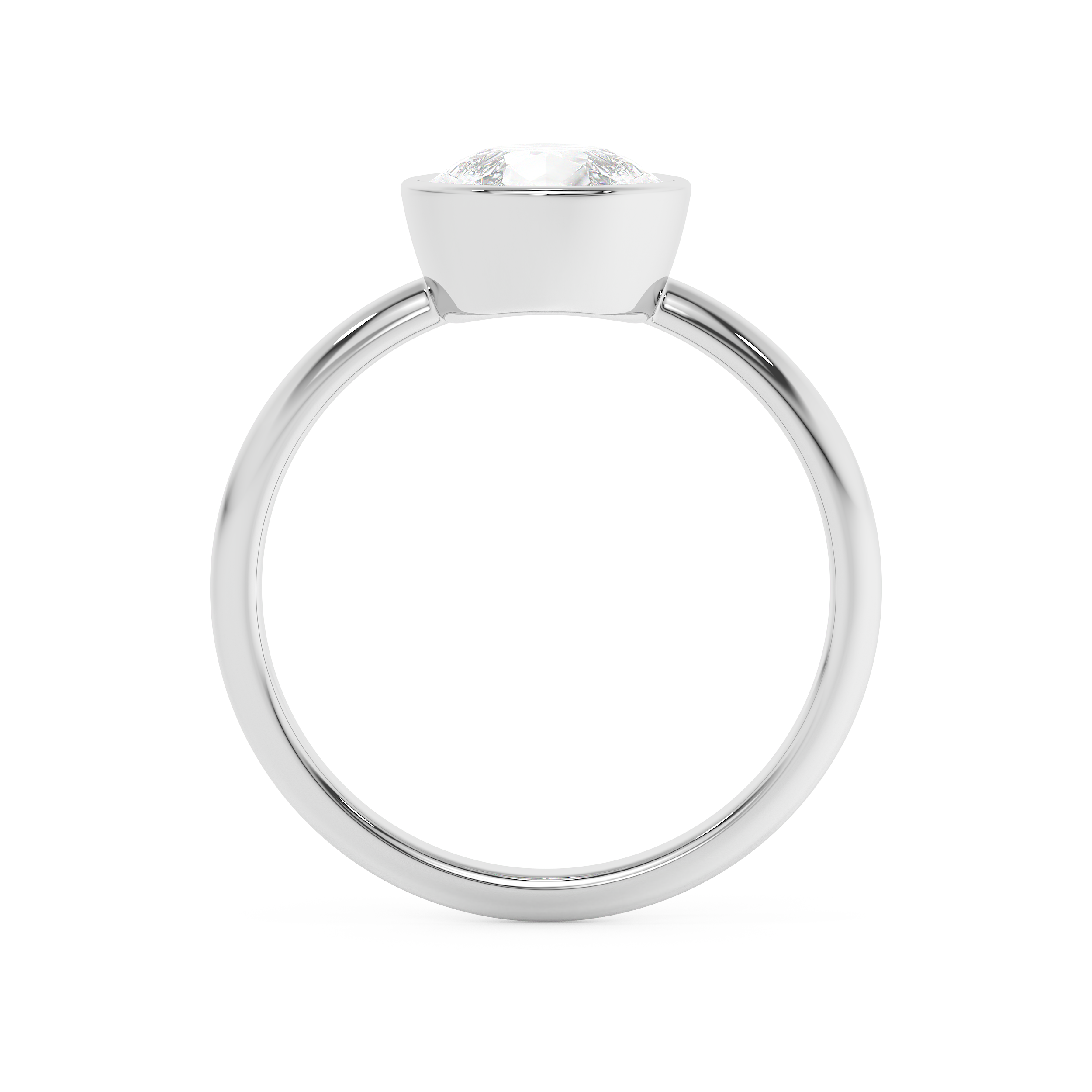 Pear Full Bezel Lab Grown Diamond Engagement Ring