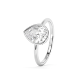 Pear Full Bezel Lab Grown Diamond Engagement Ring