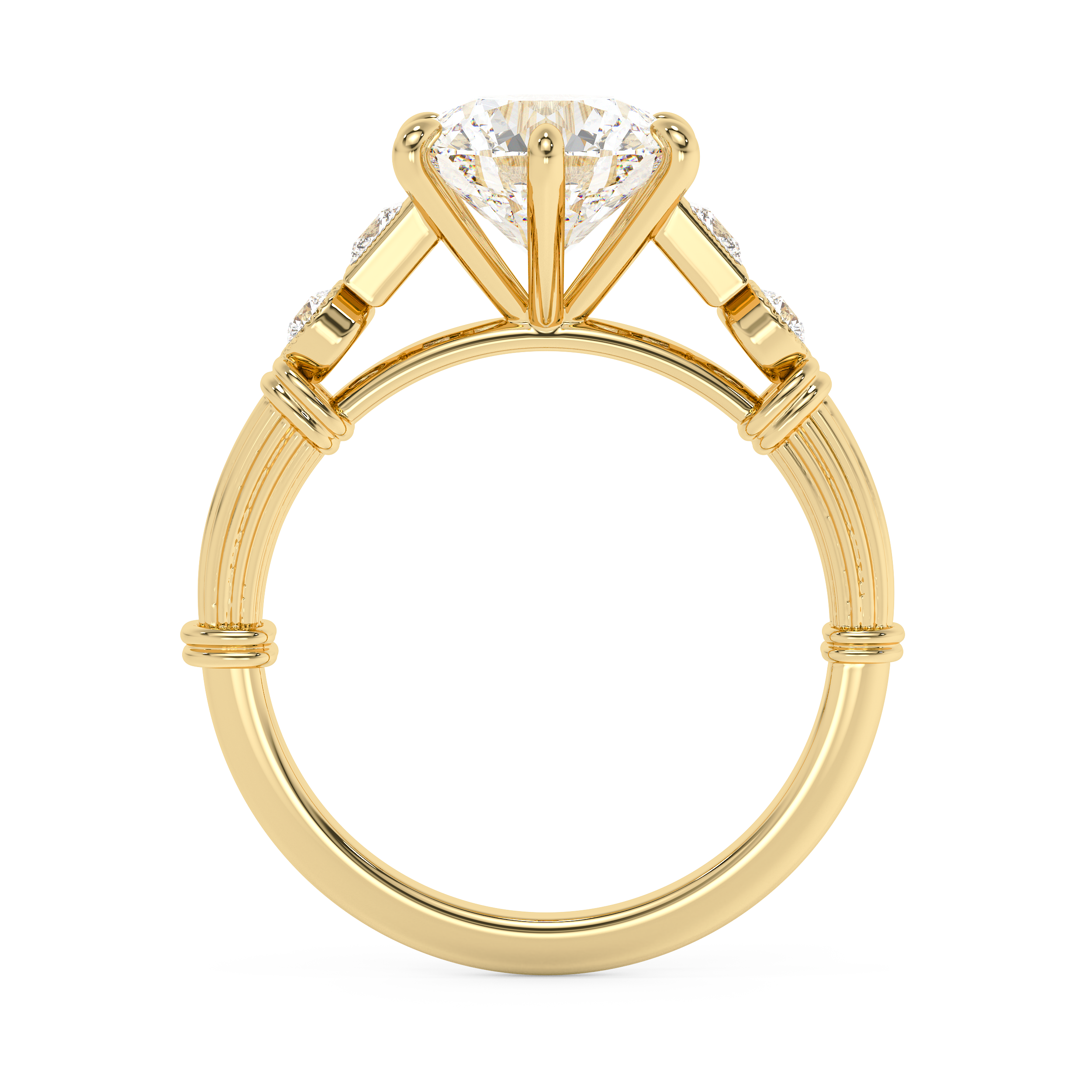 Round Cluster Lab Grown Diamond Engagement Ring
