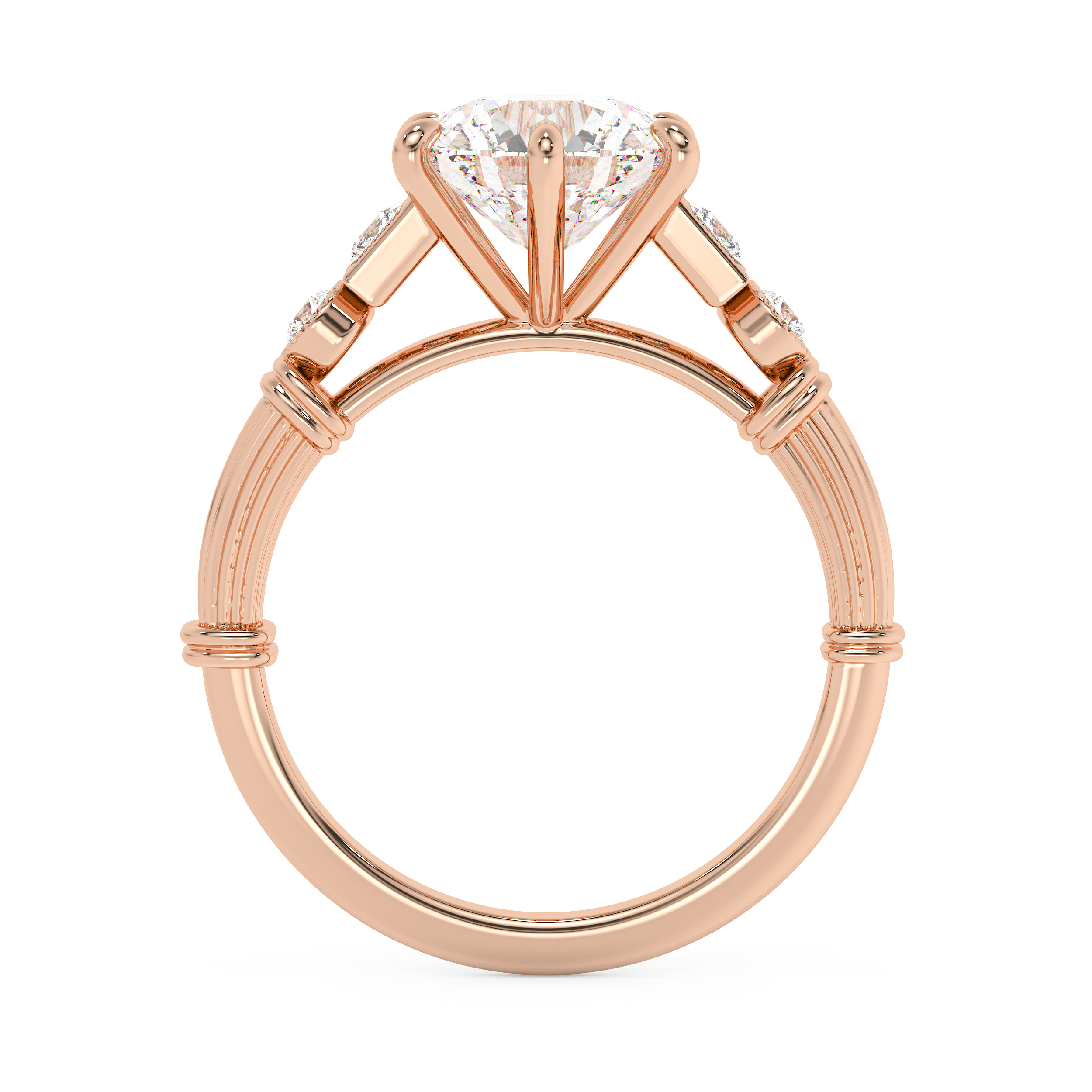 Round Cluster Lab Grown Diamond Engagement Ring