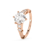 Round Cluster Lab Grown Diamond Engagement Ring