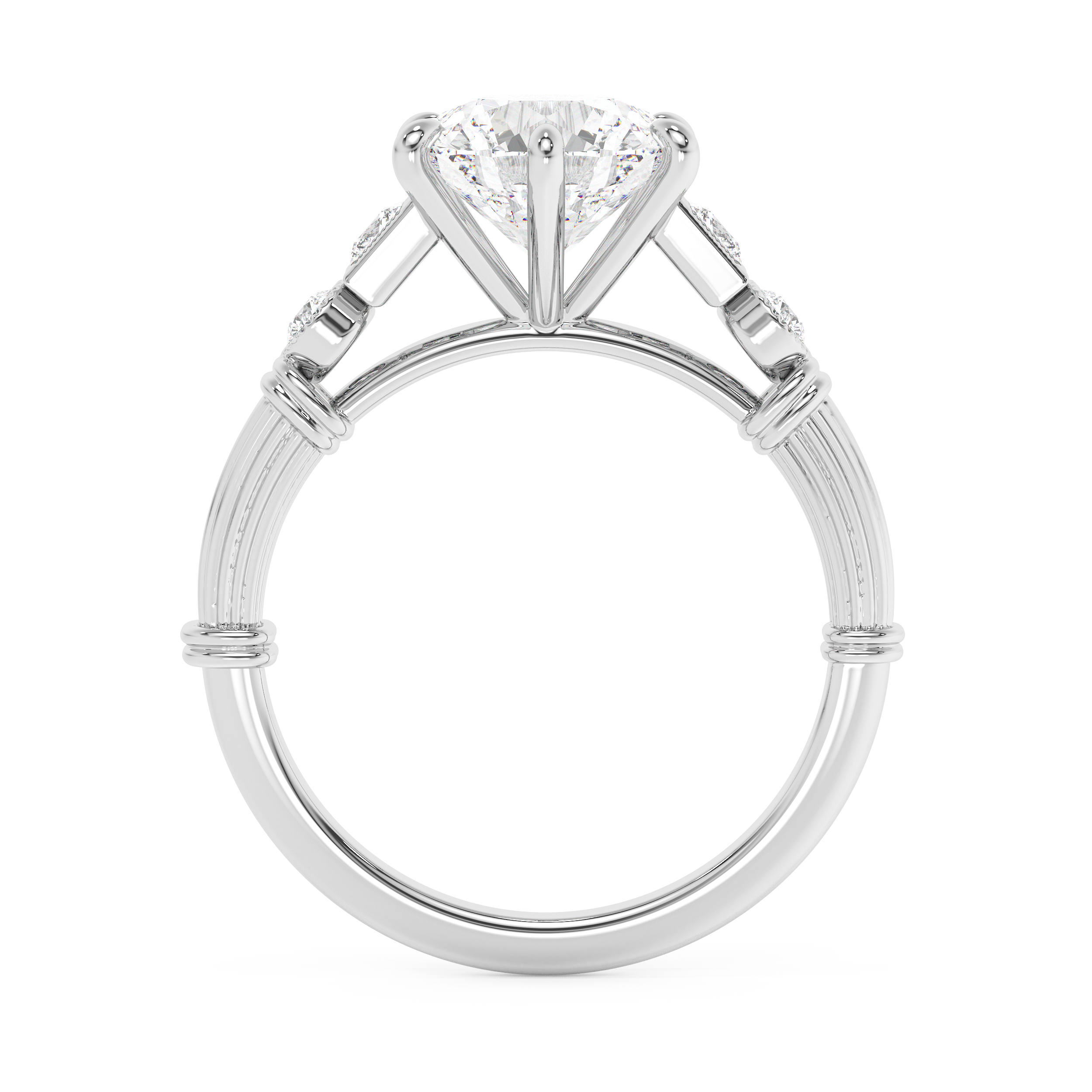 Round Cluster Lab Grown Diamond Engagement Ring