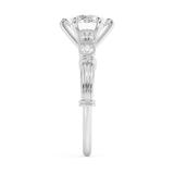 Round Cluster Lab Grown Diamond Engagement Ring