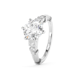 Round Cluster Lab Grown Diamond Engagement Ring