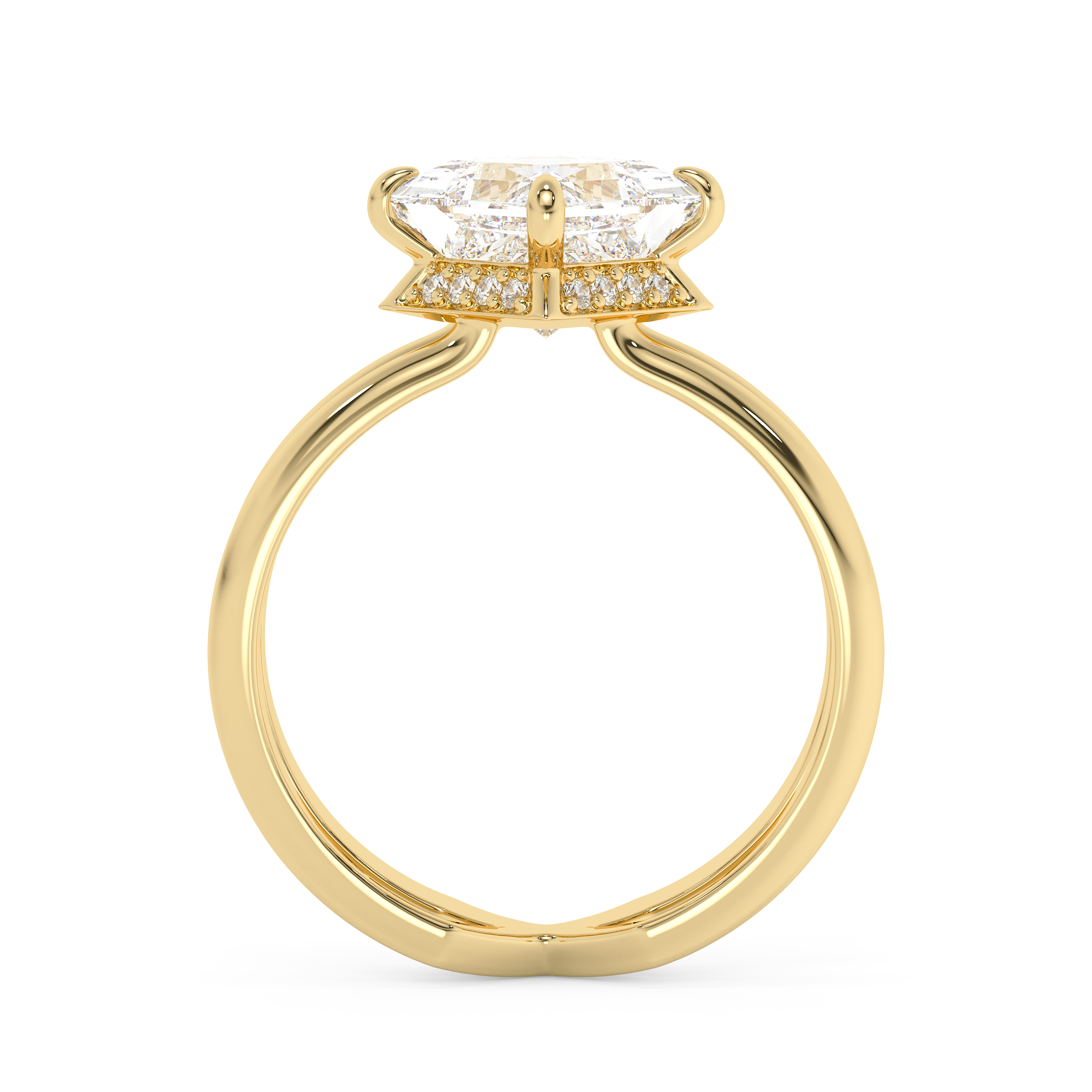 Princess Hidden Halo & Split Shank Lab Grown Diamond Engagement Ring