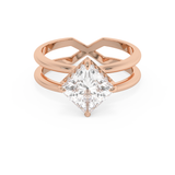 Princess Hidden Halo & Split Shank Lab Grown Diamond Engagement Ring