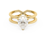 Pear Hidden Halo & Split Shank Lab Grown Diamond Engagement Ring