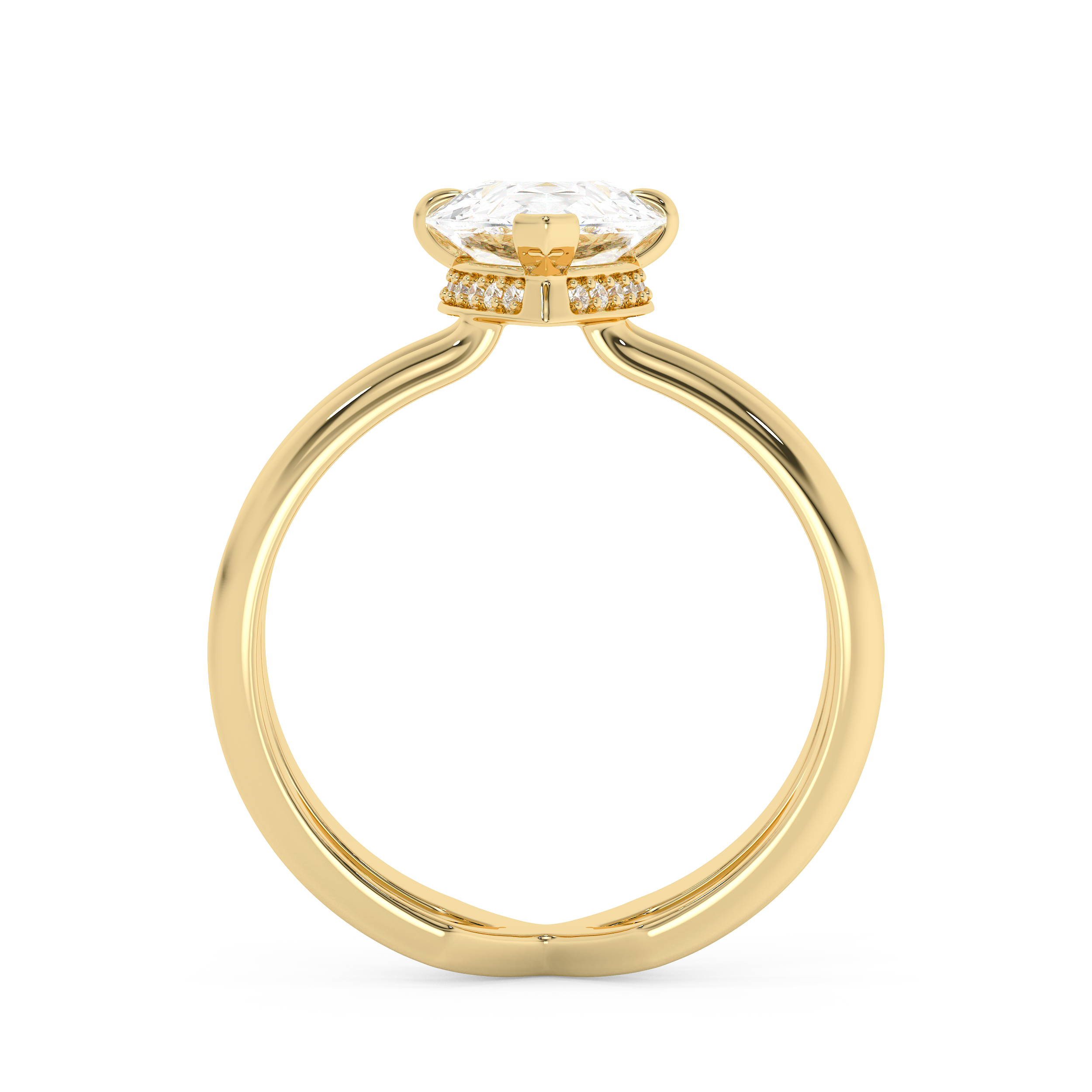 Pear Hidden Halo & Split Shank Lab Grown Diamond Engagement Ring