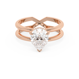 Pear Hidden Halo & Split Shank Lab Grown Diamond Engagement Ring