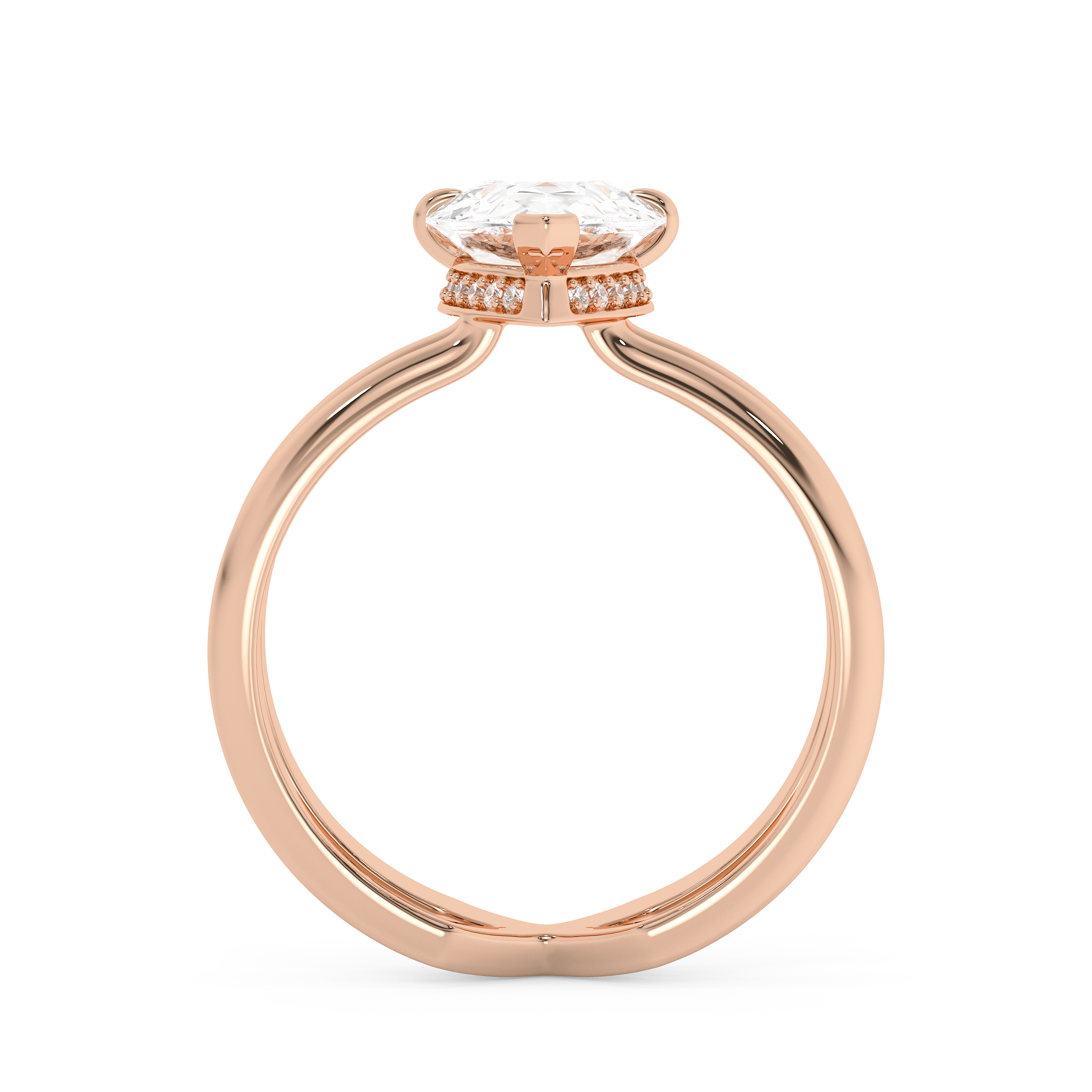 Pear Hidden Halo & Split Shank Lab Grown Diamond Engagement Ring