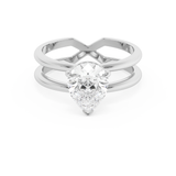 Pear Hidden Halo & Split Shank Lab Grown Diamond Engagement Ring
