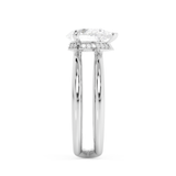 Pear Hidden Halo & Split Shank Lab Grown Diamond Engagement Ring