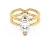 Marquise Hidden Halo & Split Shank Lab Grown Diamond Engagement Ring