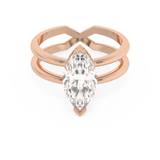 Marquise Hidden Halo & Split Shank Lab Grown Diamond Engagement Ring