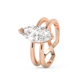 Marquise Hidden Halo & Split Shank Lab Grown Diamond Engagement Ring